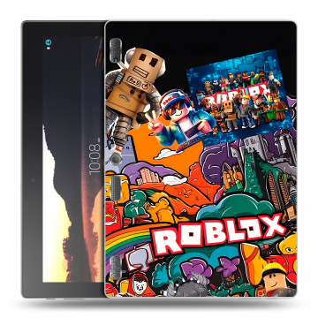 Силиконовый чехол на Lenovo Tab 3 10 с принтом Roblox Роблокс