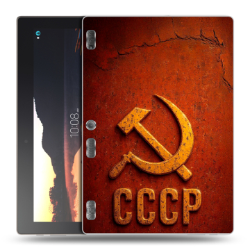 Силиконовый чехол на Lenovo Tab 3 10 с принтом Флаг Герб СССР