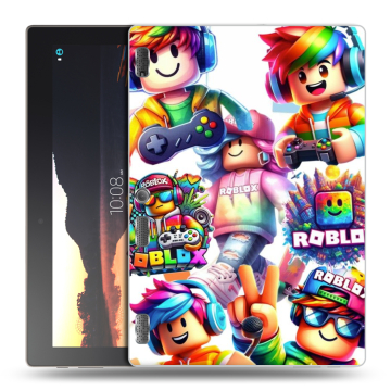 Силиконовый чехол на Lenovo Tab 3 10 с принтом Roblox Роблокс