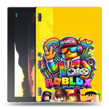 Силиконовый чехол на Lenovo Tab 3 10 с принтом Roblox Роблокс