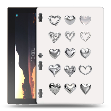 Силиконовый чехол на Lenovo Tab 3 10 с принтом Y2K сердечки