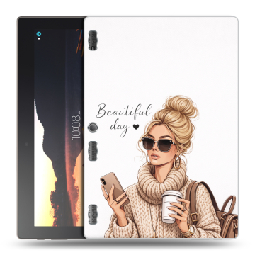 Силиконовый чехол на Lenovo Tab 3 10 с принтом женский