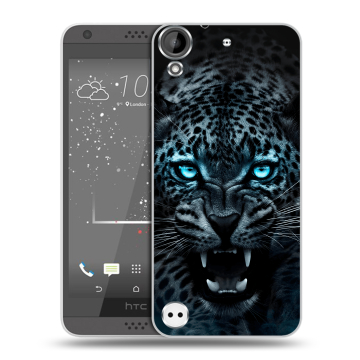 Пластиковый чехол на HTC Desire 530 с принтом Темный леопард Пластиковый чехол на HTC Desire 530 с принтом Темный леопард