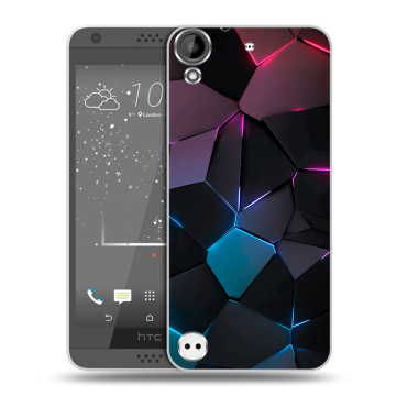 Пластиковый чехол на HTC Desire 530 с принтом Геометрия неона