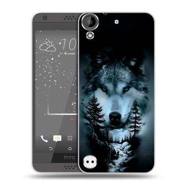 Пластиковый чехол на HTC Desire 530 с принтом Лесной волк
