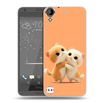 Пластиковый чехол на HTC Desire 530 с принтом Милые котики