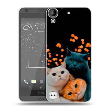 Пластиковый чехол на HTC Desire 530 с принтом Кошки Пластиковый чехол на HTC Desire 530 с принтом Кошки