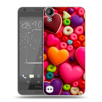 Пластиковый чехол на HTC Desire 530 с принтом Сердечки Пластиковый чехол на HTC Desire 530 с принтом Сердечки