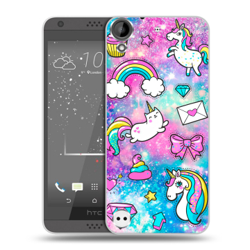 Пластиковый чехол на HTC Desire 530 с принтом Единороги Пластиковый чехол на HTC Desire 530 с принтом Единороги