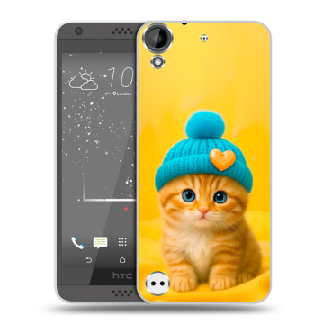 Пластиковый чехол на HTC Desire 530 с принтом Котенок в шапке Пластиковый чехол на HTC Desire 530 с принтом Котенок в шапке