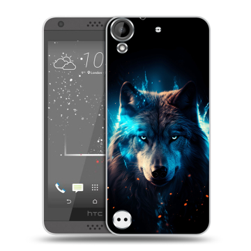 Пластиковый чехол на HTC Desire 530 с принтом Волк ночной Пластиковый чехол на HTC Desire 530 с принтом Волк ночной