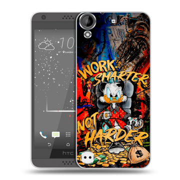Пластиковый чехол на HTC Desire 530 с принтом Дональд Дак Деньги