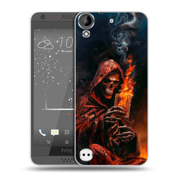 Пластиковый чехол на HTC Desire 530 с принтом Скелет и карты Пластиковый чехол на HTC Desire 530 с принтом Скелет и карты