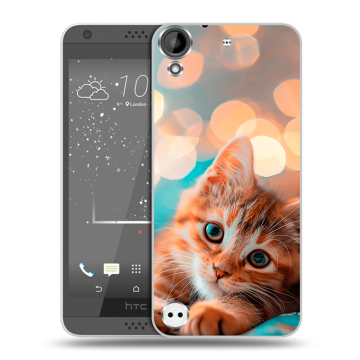 Пластиковый чехол на HTC Desire 530 с принтом котик Пластиковый чехол на HTC Desire 530 с принтом котик