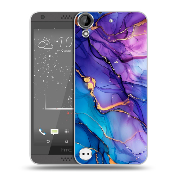 Пластиковый чехол на HTC Desire 530 с принтом синий мрамор Пластиковый чехол на HTC Desire 530 с принтом синий мрамор
