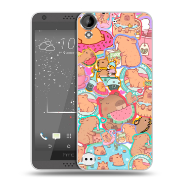 Пластиковый чехол на HTC Desire 530 с принтом капибары Пластиковый чехол на HTC Desire 530 с принтом капибары