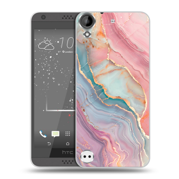Пластиковый чехол на HTC Desire 530 с принтом розовый мрамор Пластиковый чехол на HTC Desire 530 с принтом розовый мрамор