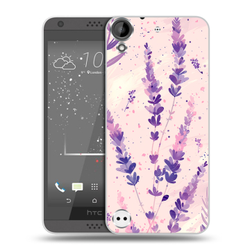 Пластиковый чехол на HTC Desire 530 с принтом цветы лаванда Пластиковый чехол на HTC Desire 530 с принтом цветы лаванда