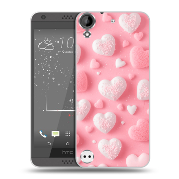 Пластиковый чехол на HTC Desire 530 с принтом Сердечки