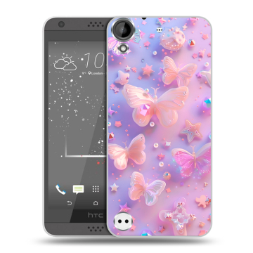 Пластиковый чехол на HTC Desire 530 с принтом Бабочки Пластиковый чехол на HTC Desire 530 с принтом Бабочки