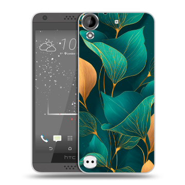 Пластиковый чехол на HTC Desire 530 с принтом Листья и золото Пластиковый чехол на HTC Desire 530 с принтом Листья и золото