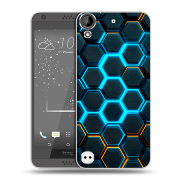 Пластиковый чехол на HTC Desire 530 с принтом Неоновые соты Пластиковый чехол на HTC Desire 530 с принтом Неоновые соты