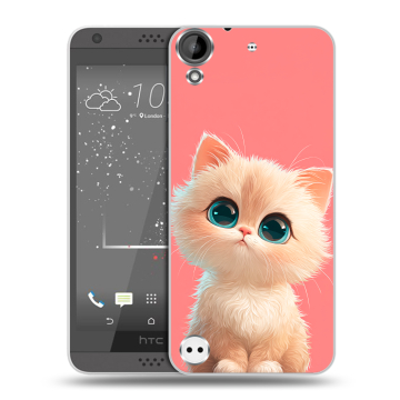 Пластиковый чехол на HTC Desire 530 с принтом Розовый котенок Пластиковый чехол на HTC Desire 530 с принтом Розовый котенок