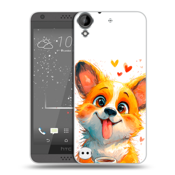 Пластиковый чехол на HTC Desire 530 с принтом корги Пластиковый чехол на HTC Desire 530 с принтом корги