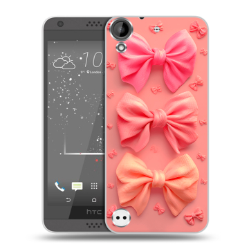 Пластиковый чехол на HTC Desire 530 с принтом Розовые бантики Пластиковый чехол на HTC Desire 530 с принтом Розовые бантики