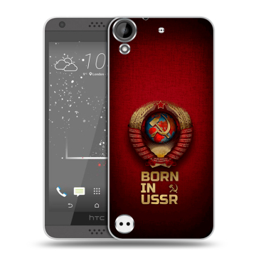 Пластиковый чехол на HTC Desire 530 с принтом Флаг Герб СССР