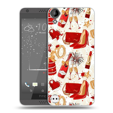 Пластиковый чехол на HTC Desire 530 с принтом Новый год