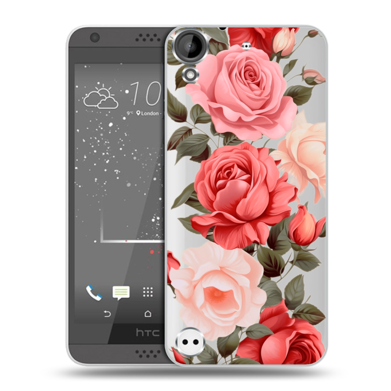 Пластиковый чехол на HTC Desire 530 с принтом Розы Пластиковый чехол на HTC Desire 530 с принтом Розы