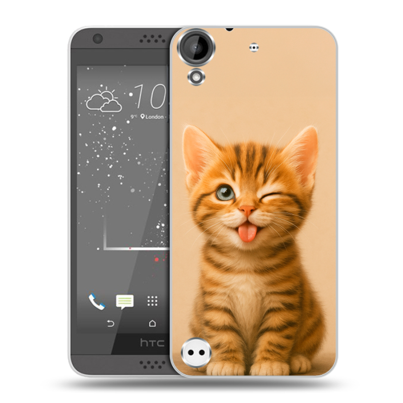 Пластиковый чехол на HTC Desire 530 с принтом котенок Пластиковый чехол на HTC Desire 530 с принтом котенок