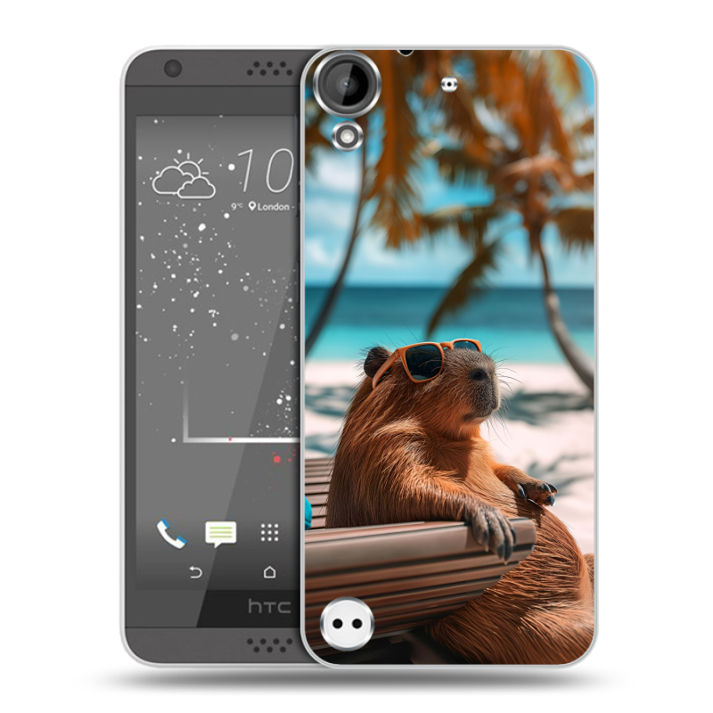 Пластиковый чехол на HTC Desire 530 с принтом Капибара Пластиковый чехол на HTC Desire 530 с принтом Капибара
