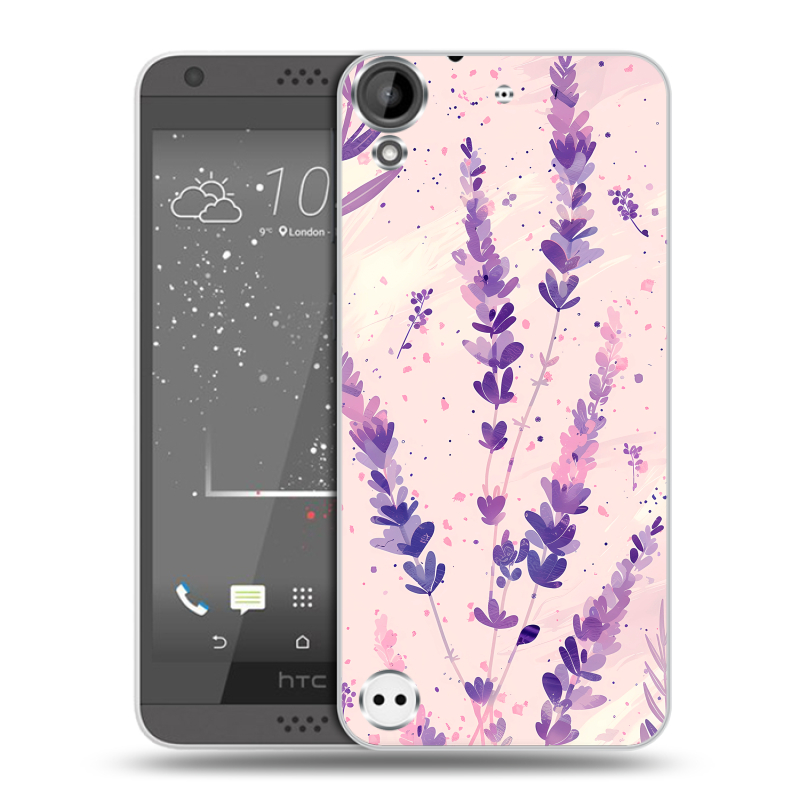 Пластиковый чехол на HTC Desire 530 с принтом цветы лаванда Пластиковый чехол на HTC Desire 530 с принтом цветы лаванда