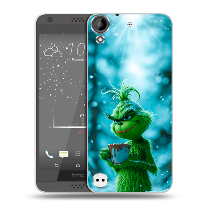Пластиковый чехол на HTC Desire 530 с принтом Новый год гринч Пластиковый чехол на HTC Desire 530 с принтом Новый год гринч