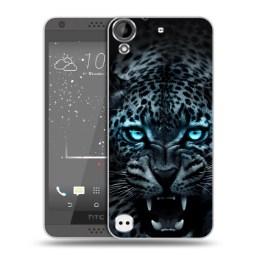 Пластиковый чехол на HTC Desire 630 с принтом Темный леопард