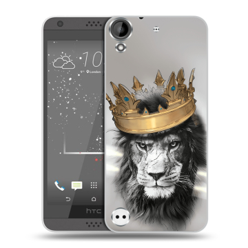 Пластиковый чехол на HTC Desire 630 с принтом Лев с короной