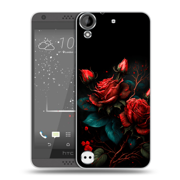 Пластиковый чехол на HTC Desire 630 с принтом Розы красные Пластиковый чехол на HTC Desire 630 с принтом Розы красные