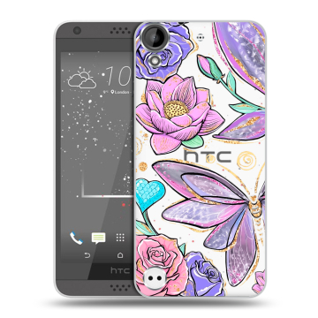 Пластиковый чехол на HTC Desire 630 с принтом Бабочки и цветы Пластиковый чехол на HTC Desire 630 с принтом Бабочки и цветы