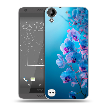 Пластиковый чехол на HTC Desire 630 с принтом голубые орхидеи Пластиковый чехол на HTC Desire 630 с принтом голубые орхидеи