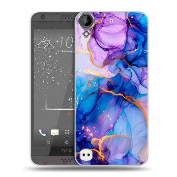 Пластиковый чехол на HTC Desire 630 с принтом синий мрамор Пластиковый чехол на HTC Desire 630 с принтом синий мрамор