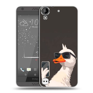 Пластиковый чехол на HTC Desire 630 с принтом утка в очках Пластиковый чехол на HTC Desire 630 с принтом утка в очках