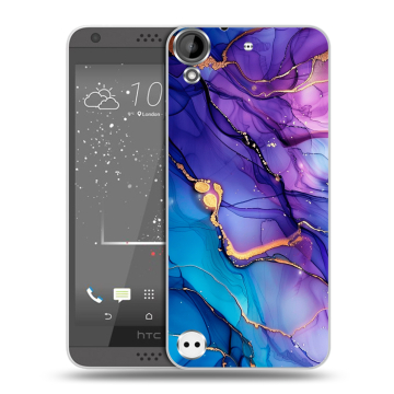 Пластиковый чехол на HTC Desire 630 с принтом синий мрамор Пластиковый чехол на HTC Desire 630 с принтом синий мрамор
