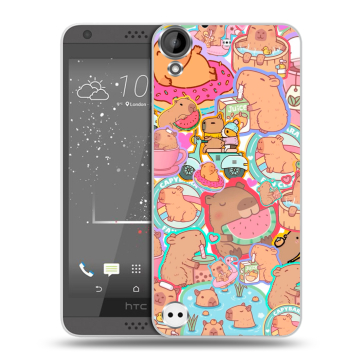 Пластиковый чехол на HTC Desire 630 с принтом капибары Пластиковый чехол на HTC Desire 630 с принтом капибары