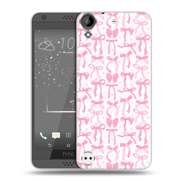 Пластиковый чехол на HTC Desire 630 с принтом Розовые бантики Пластиковый чехол на HTC Desire 630 с принтом Розовые бантики