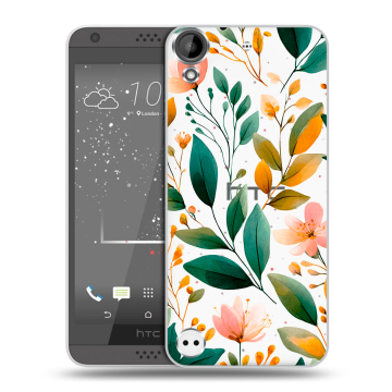 Пластиковый чехол на HTC Desire 630 с принтом Цветы паттерн Пластиковый чехол на HTC Desire 630 с принтом Цветы паттерн