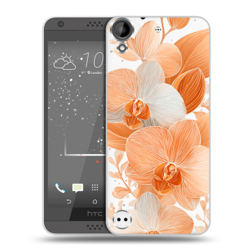 Пластиковый чехол на HTC Desire 630 с принтом Бежевые цветы Пластиковый чехол на HTC Desire 630 с принтом Бежевые цветы