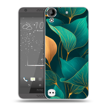 Пластиковый чехол на HTC Desire 630 с принтом Листья и золото Пластиковый чехол на HTC Desire 630 с принтом Листья и золото