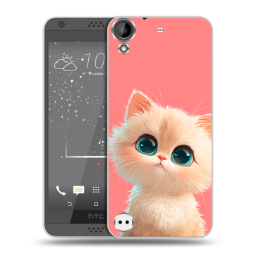 Пластиковый чехол на HTC Desire 630 с принтом Розовый котенок Пластиковый чехол на HTC Desire 630 с принтом Розовый котенок